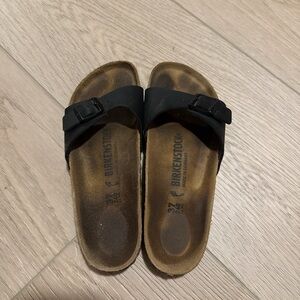 Birkenstock Black and Brown Slide Sandals